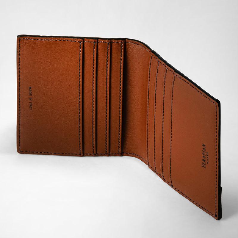 Serapian Portacarte Ripiegabile Stepan 72 Blu Oceano-cuoio