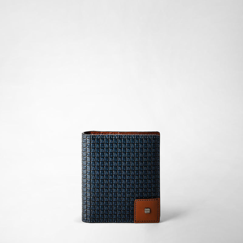 Serapian Portacarte ripiegabile stepan 72 blu oceano-cuoio