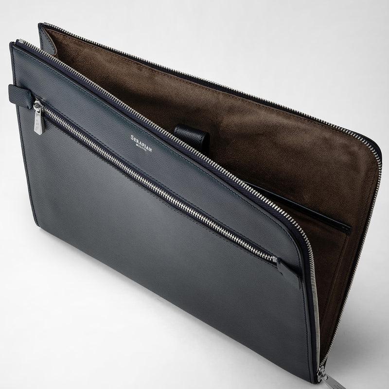Serapian Portadocumenti In Pelle Evoluzione Blu Navy