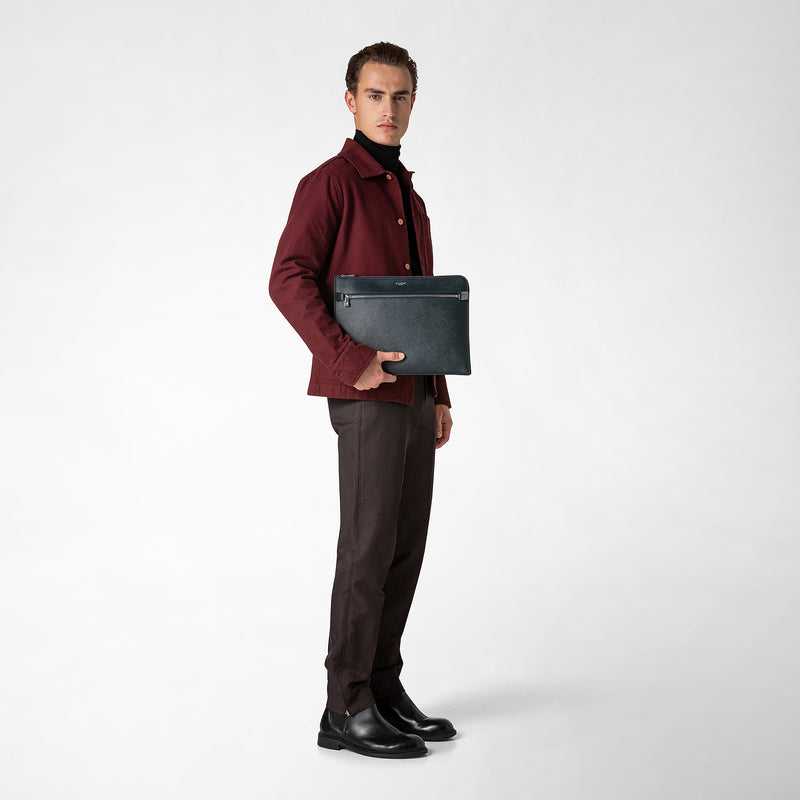 Serapian Portadocumenti in pelle evoluzione blu navy