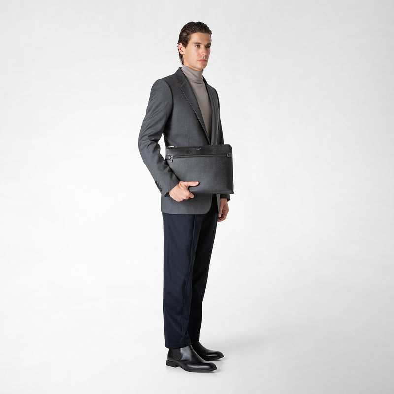 Serapian Portadocumenti in pelle evoluzione nero eclissi