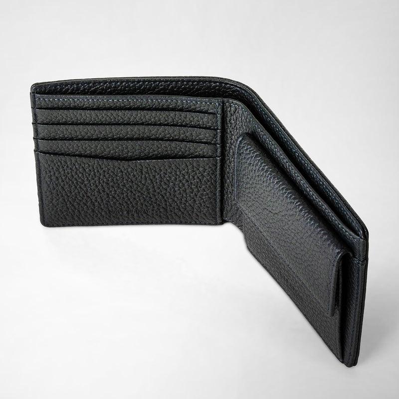 Serapian Portafoglio 4 Carte Portamonete Pelle Cachemire Blu