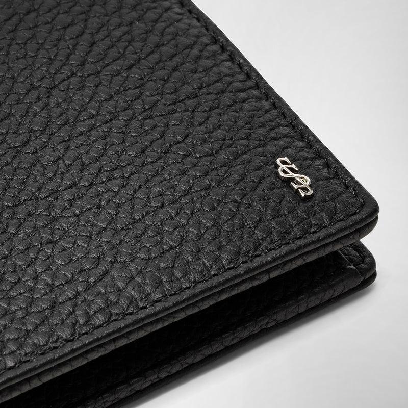 Serapian Portafoglio 4 Carte Portamonete Pelle Cachemire Nero