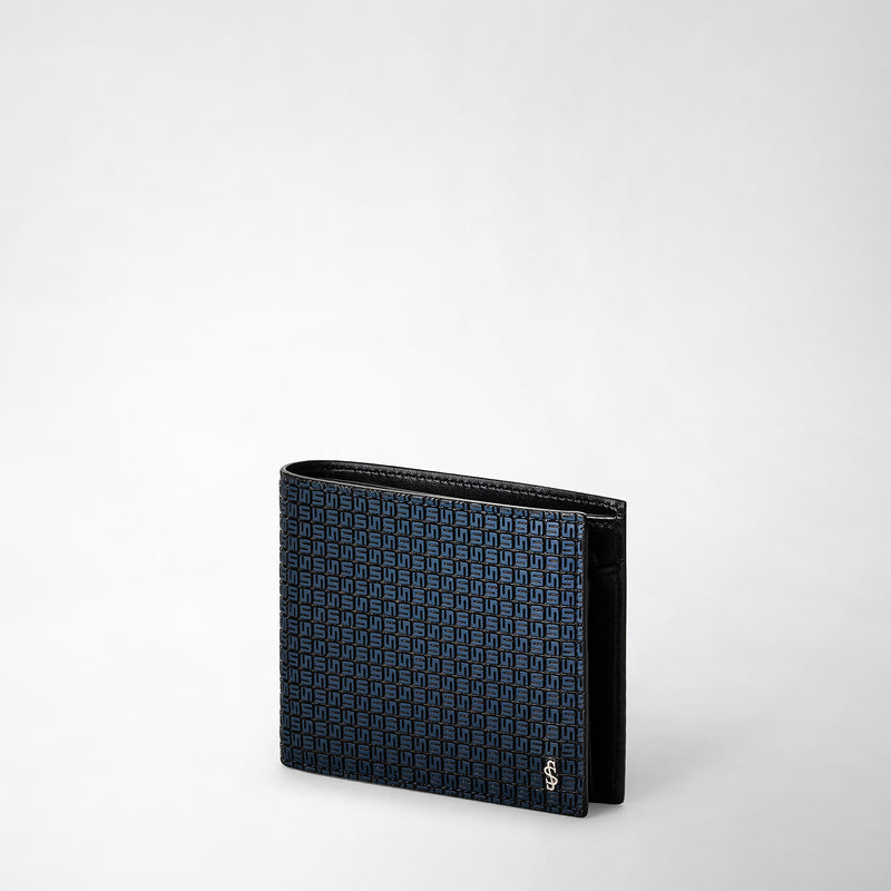 Serapian Portafoglio 4 Carte Portamonete Stepan Blu-nero
