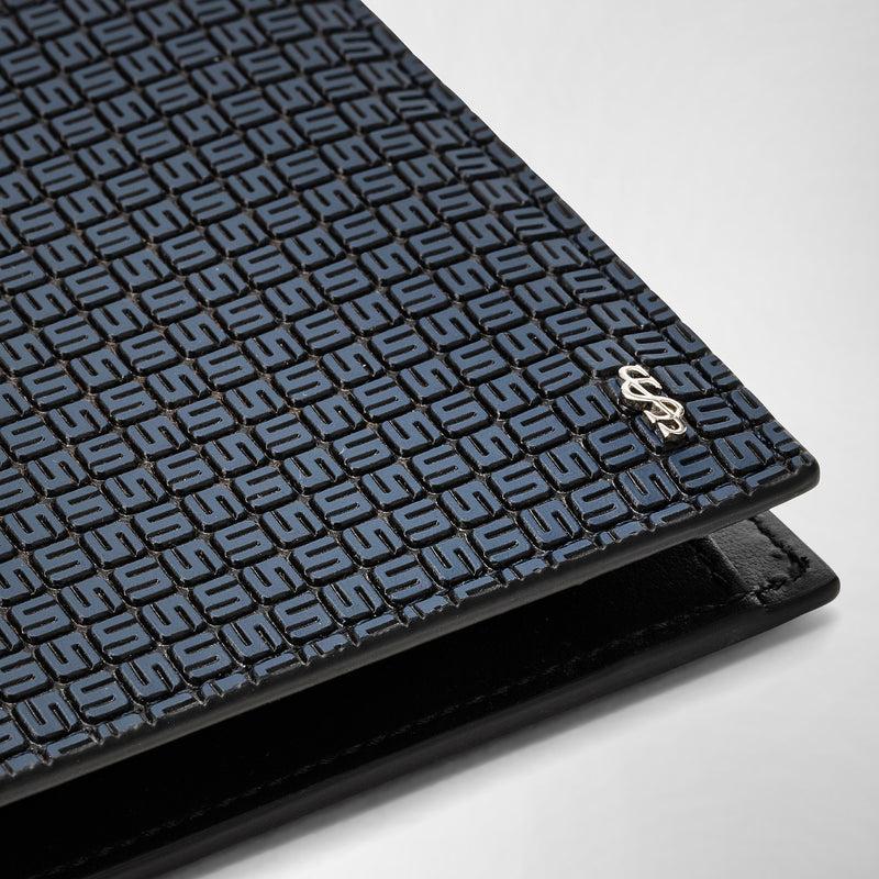 Serapian Portafoglio 4 Carte Portamonete Stepan Blu-nero