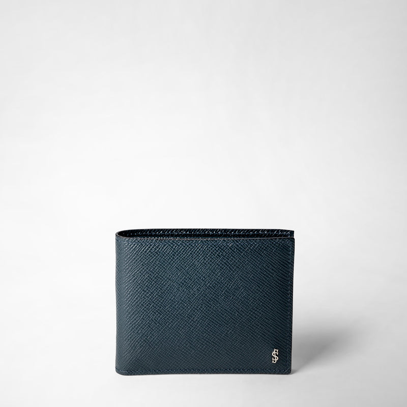 Serapian Portafoglio 8 carte pelle evoluzione blu navy