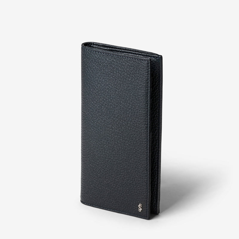 Serapian Portafoglio Allungato In Pelle Cachemire Blu