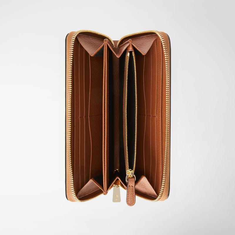 Serapian Portafoglio Con Zip In Pelle Rugiada Cuoio