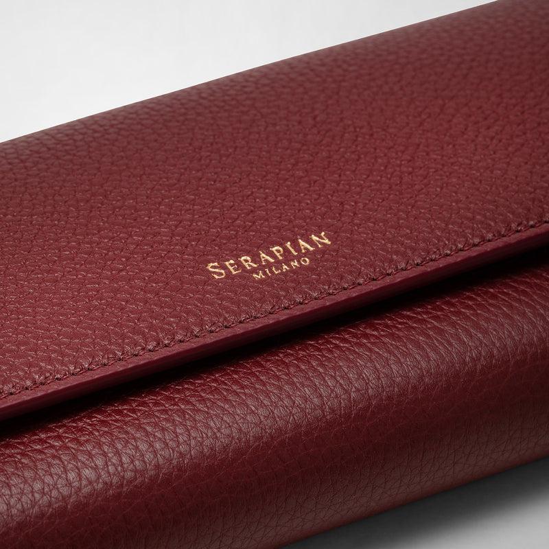 Serapian Portafoglio Continental In Pelle Rugiada Burgundy