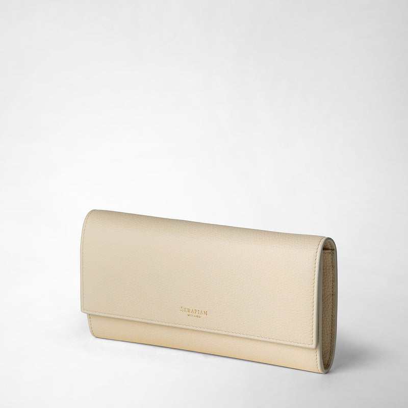 Serapian Portafoglio Continental In Pelle Rugiada Crema