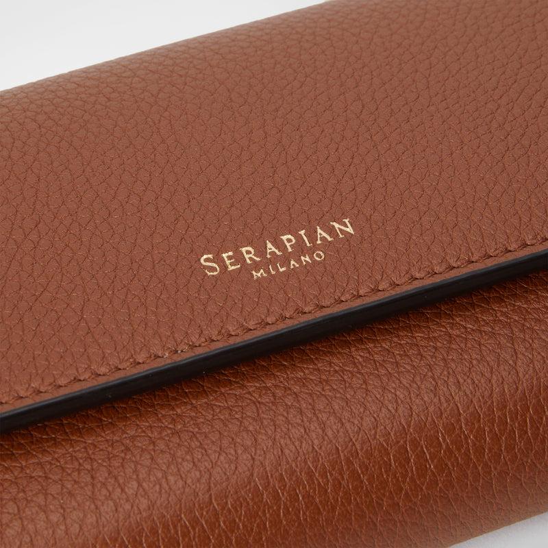 Serapian Portafoglio Continental In Pelle Rugiada Cuoio