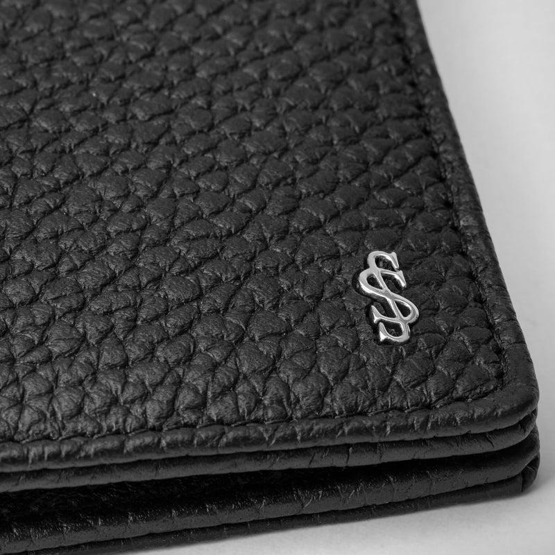 Serapian Portafoglio Per 8 Carte In Pelle Cachemire Nero