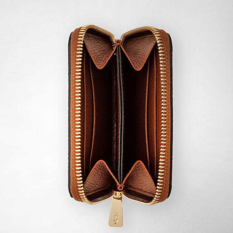 Serapian Portafoglio Piccolo Zip In Pelle Rugiada Cuoio