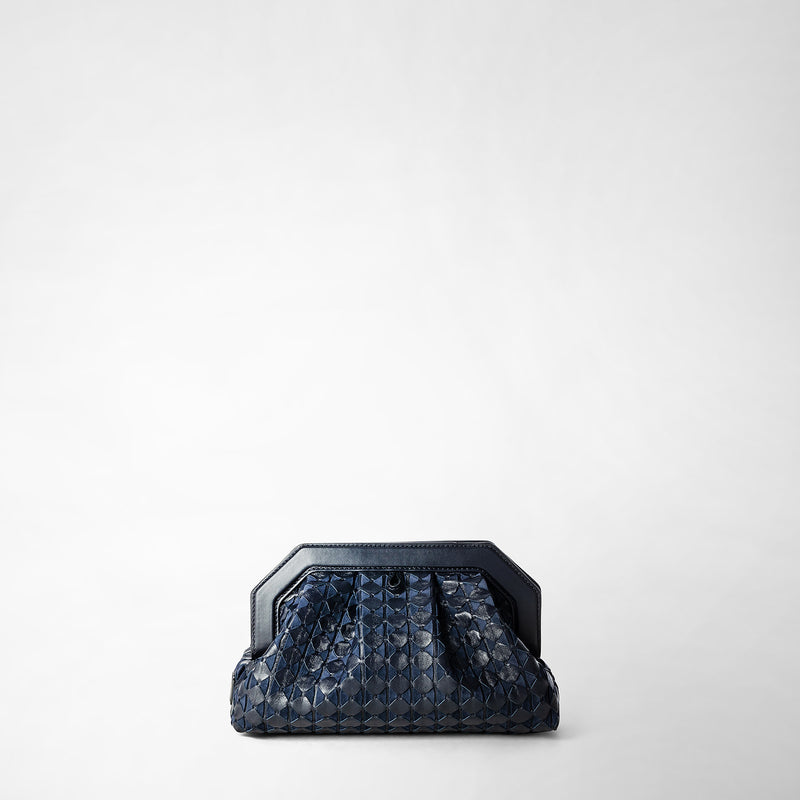 Serapian Secret Clutch Bag In Mosaico Midnight Blue
