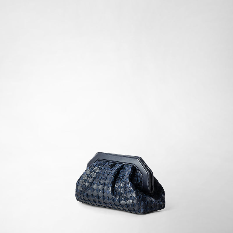 Serapian Secret Clutch Bag In Mosaico Midnight Blue