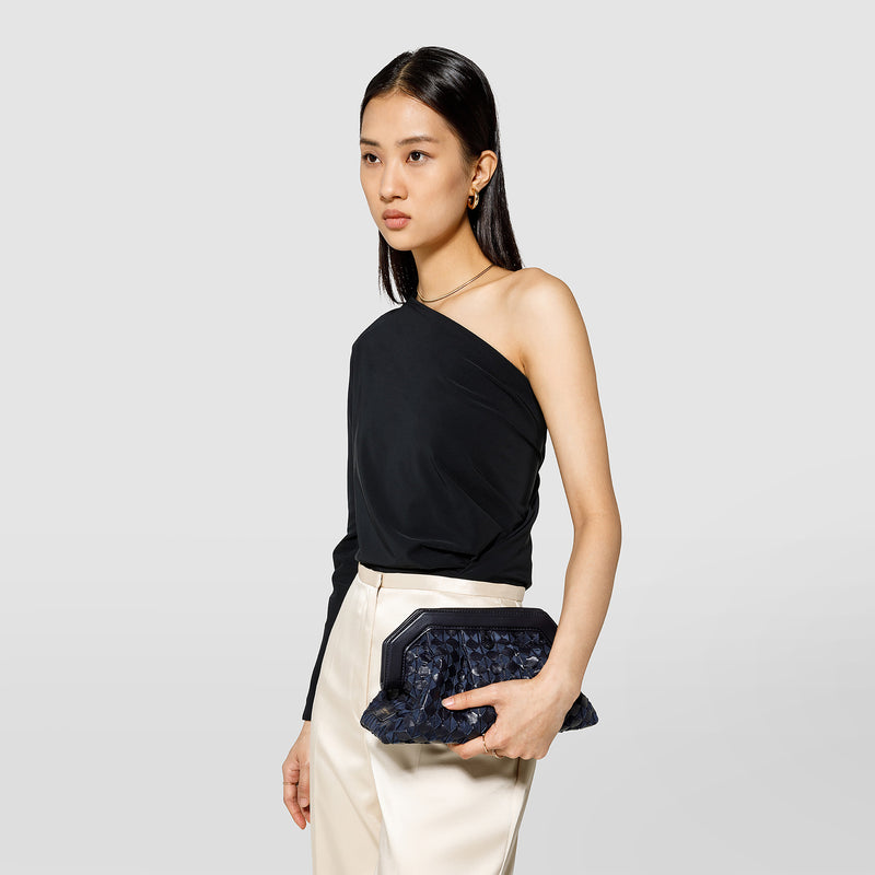 Serapian Secret clutch bag in mosaico midnight blue