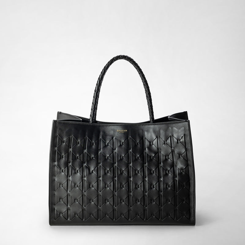 Serapian 1928 Tote Bag In Mosaico Black