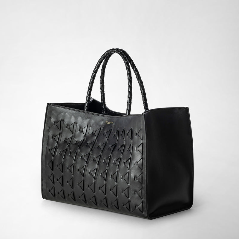 Serapian 1928 Tote Bag In Mosaico Black