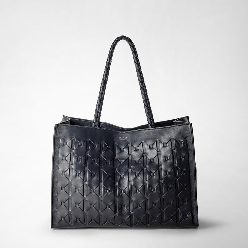 Serapian 1928 Tote Bag In Mosaico Midnight Blue