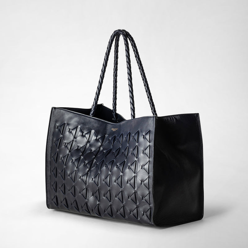 Serapian 1928 Tote Bag In Mosaico Midnight Blue