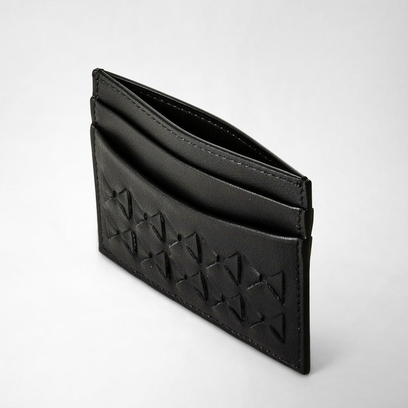 Serapian 4-card Holder In Mosaico Black
