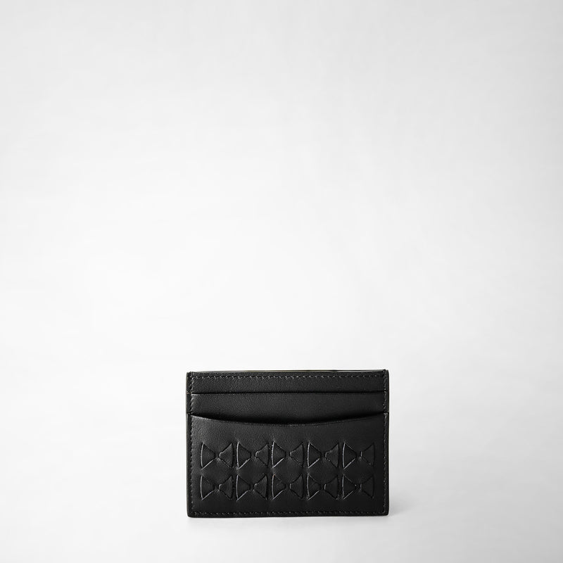 Serapian 4-card holder in mosaico black