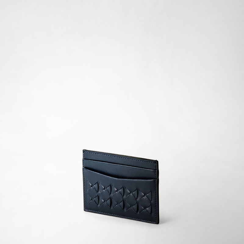 Serapian 4-card Holder In Mosaico Navy Blue