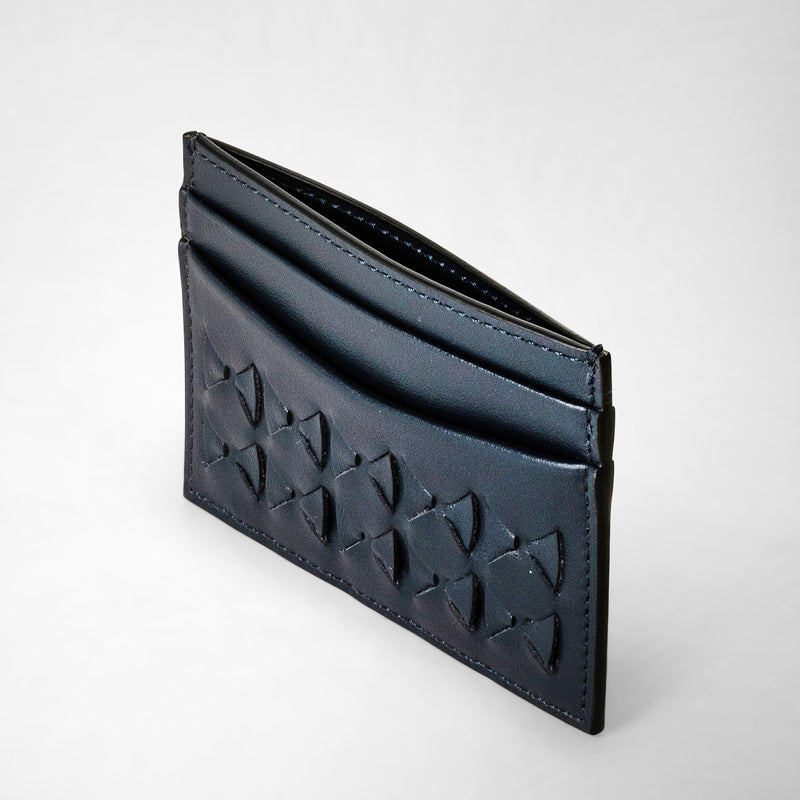 Serapian 4-card Holder In Mosaico Navy Blue