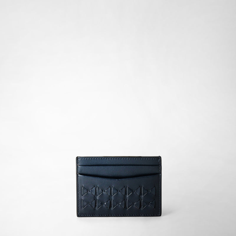 Serapian 4-card holder in mosaico navy blue