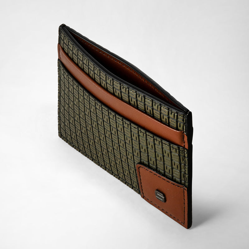 Serapian 4-card Holder In Stepan 72 Kaki And Cuoio