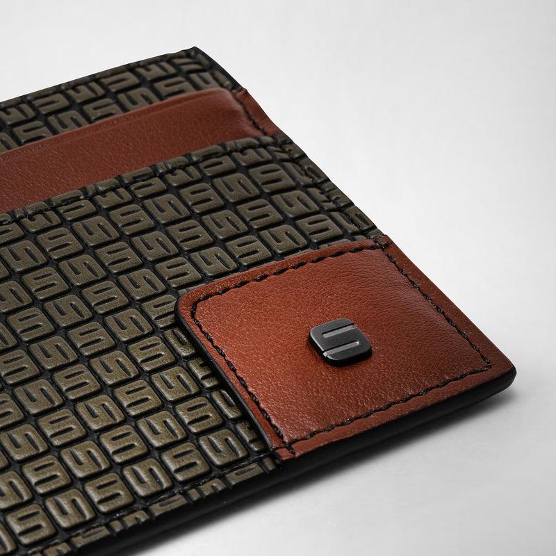 Serapian 4-card Holder In Stepan 72 Kaki And Cuoio