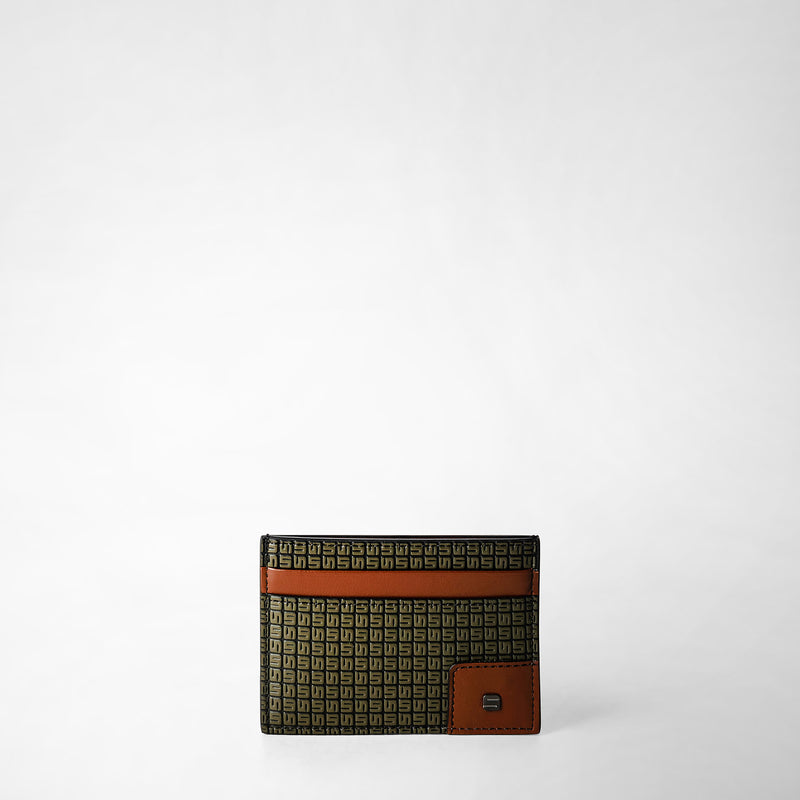 Serapian 4-card holder in stepan 72 kaki and cuoio