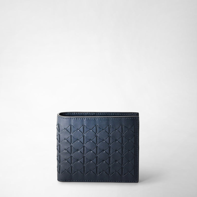 Serapian 8-card billfold in mosaico navy blue