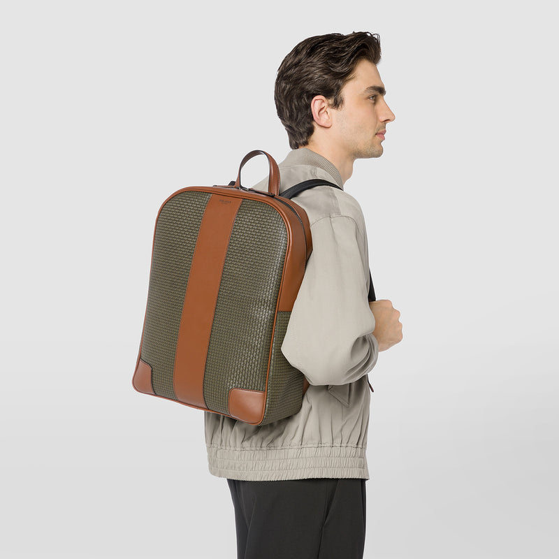 Serapian Backpack in stepan kaki and cuoio