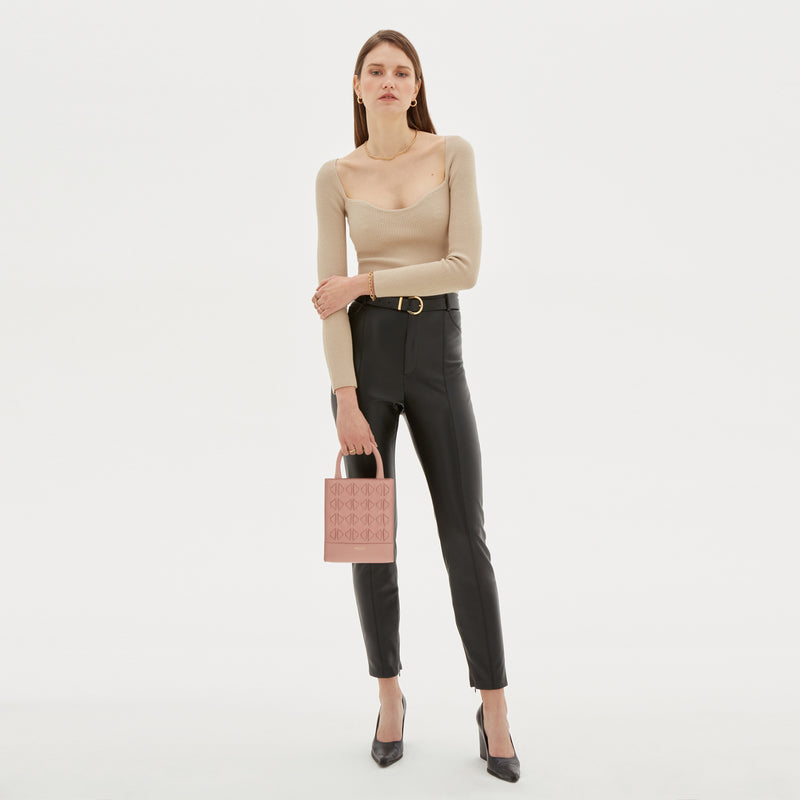 Serapian Borsa 1928 tote mini in mosaico blush