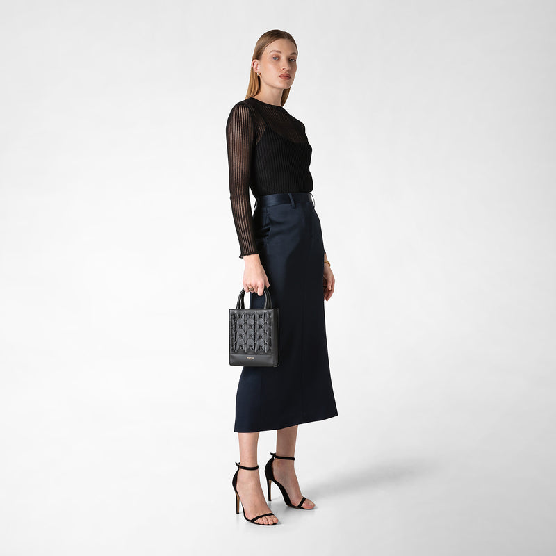 Serapian Borsa 1928 tote mini in mosaico nero