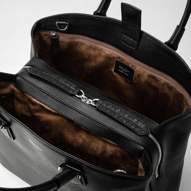 Serapian Borsa A Mano Luna In Pelle Rugiada Nero