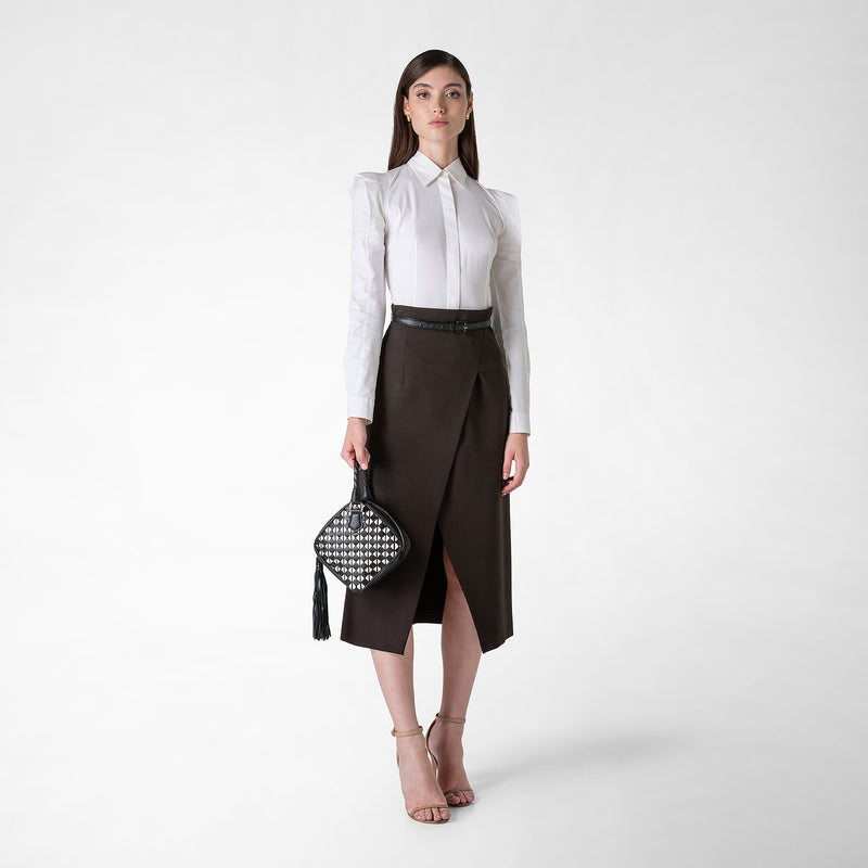 Serapian Borsa a mano petra in mosaico nero-panna