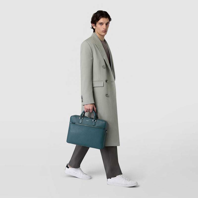 Serapian BORSA BUSINESS SLIM IN PELLE CACHEMIRE