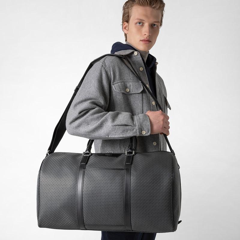 Serapian Borsa da viaggio in stepan asfalto-nero