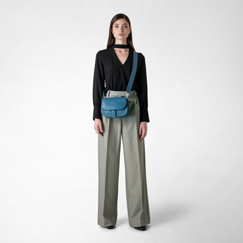 Serapian BORSA LUNA CROSSBODY IN PELLE RUGIADA