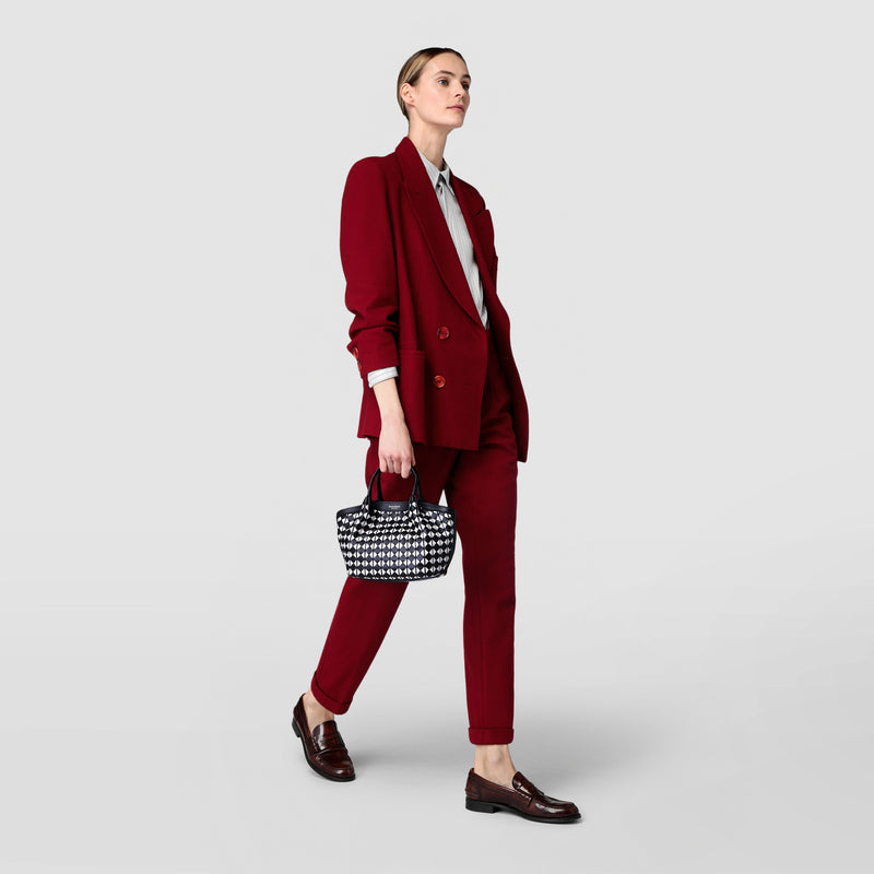 Serapian Borsa secret mini in mosaico nero-panna