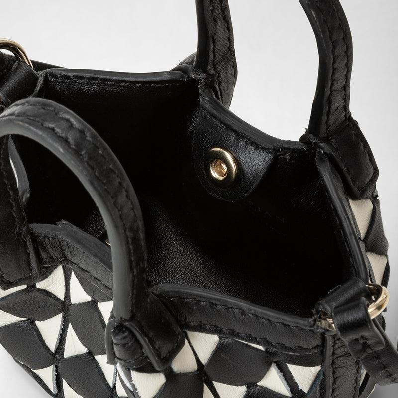 Serapian Borsa Secret Nano In Mosaico Nero-panna