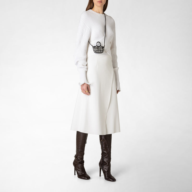 Serapian Borsa secret nano in mosaico nero-panna