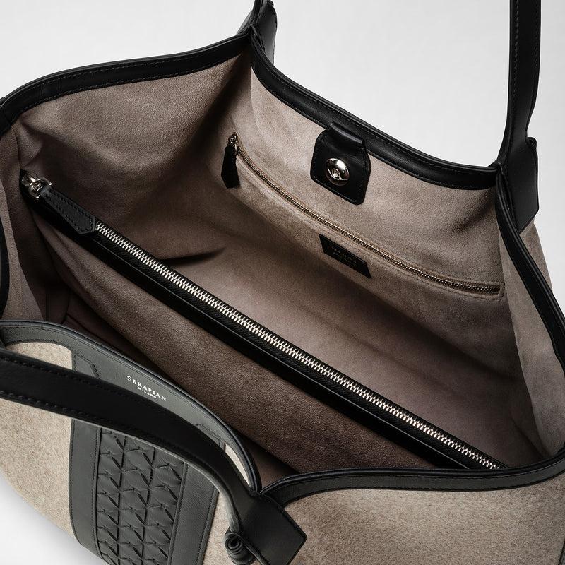 Serapian BORSA SECRET TOTE IN LANA E MOSAICO