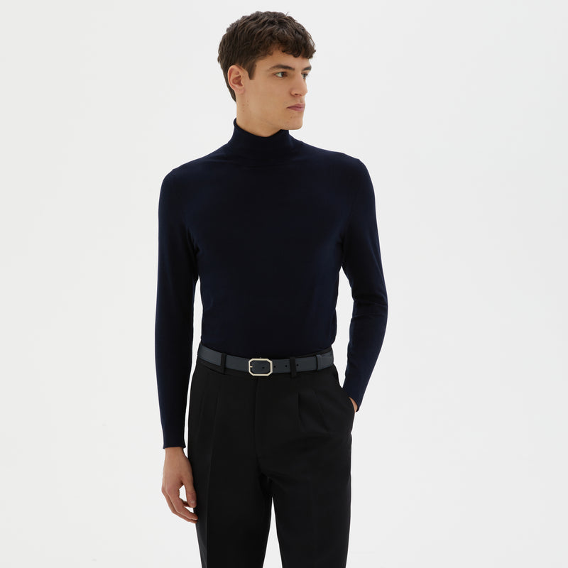 Serapian Cintura in pelle evoluzione blu navy