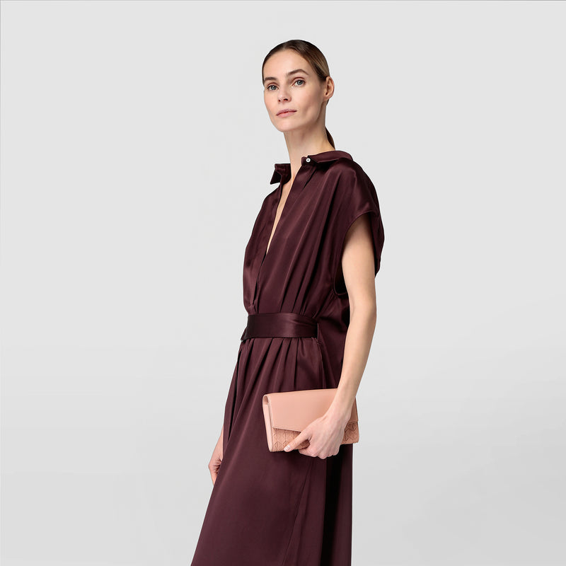 Serapian Clutch con tracolla in mosaico blush