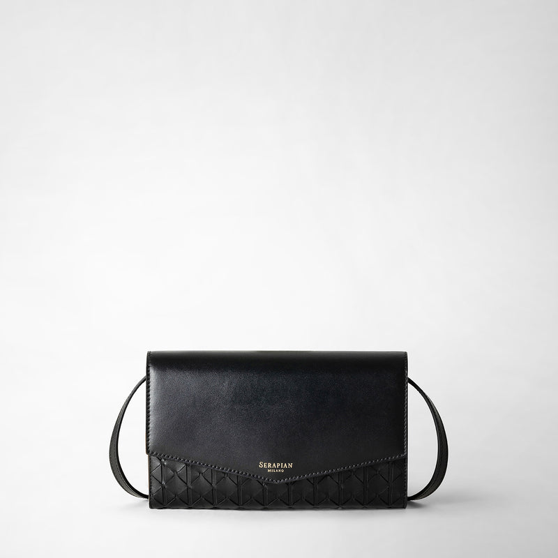Serapian Clutch Con Tracolla In Mosaico Nero