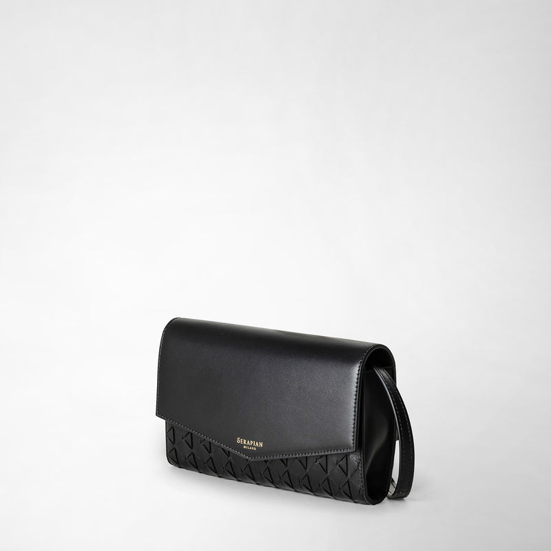 Serapian Clutch Con Tracolla In Mosaico Nero