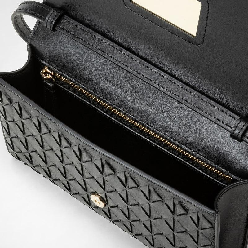 Serapian Clutch Con Tracolla In Mosaico Nero